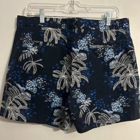 Banana Republic Navy Tropical shorts, size 12 - Picture 2 of 4